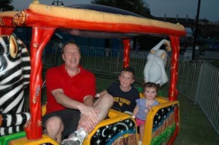 Uncle, Kevin and Kelsi braving it with the wild animals.