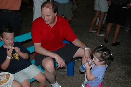 Kevin, Uncle and Kelsi enjoying some refreshments.