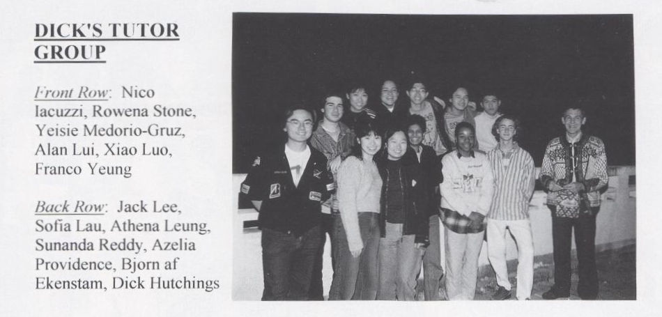 Dick's Tutor Group from the LPCUWC Yearbook "95-96