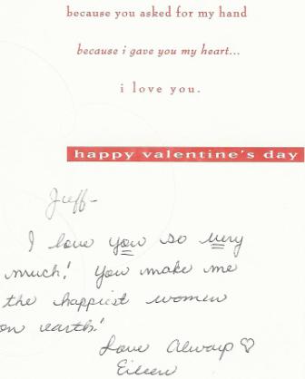 A valentine from my BEAUTIFUL WIFE...