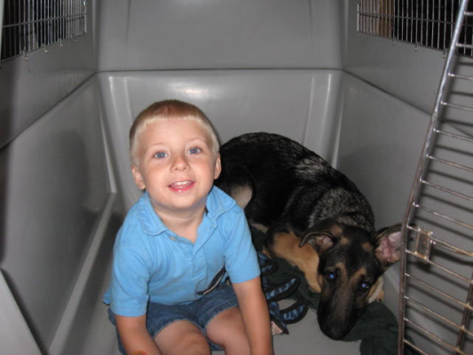Grandson Xander & his puppy