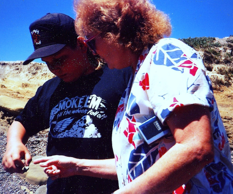Ricky & Grandma Barbara learning @ the tide pool