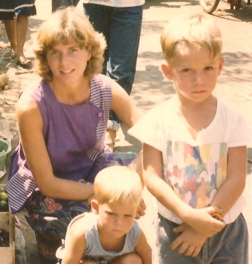 Mom, Ross and Jeff at the market in Indonesia