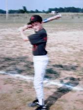 Playing baseball