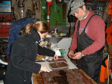 Me & Dad, making beef jerky...winter of 2003.