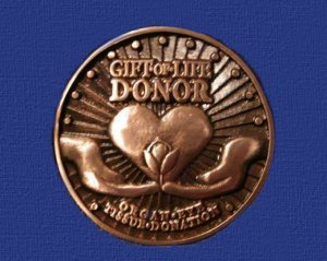 Jamie's "Gift of Life Donor Medal"