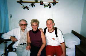 Nick with his great Granpa and his Mom.